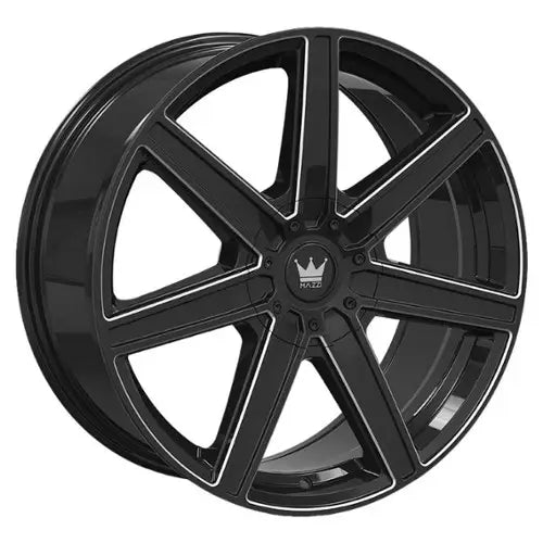 MAZZI LAGUNA 376 GLOSS BLACK MILLED 20X8.5 5-108 5-114.3 35MM 72.6MM