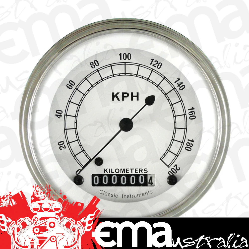 CLASSIC WHITE 3IN SPEEDO 200 KPH
