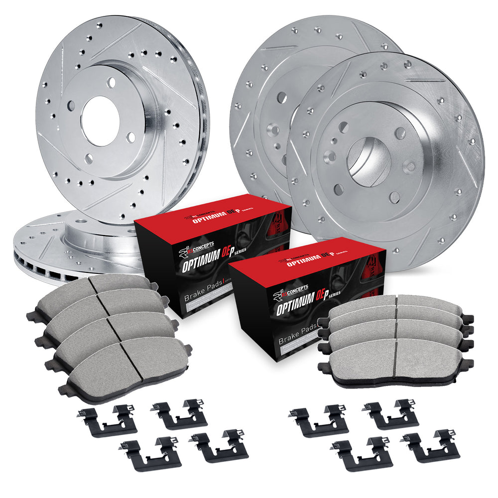 R1 Concepts Brake Rotor- Blank with Optimum Oe Pads Hdw Fits Hyundai Veloster