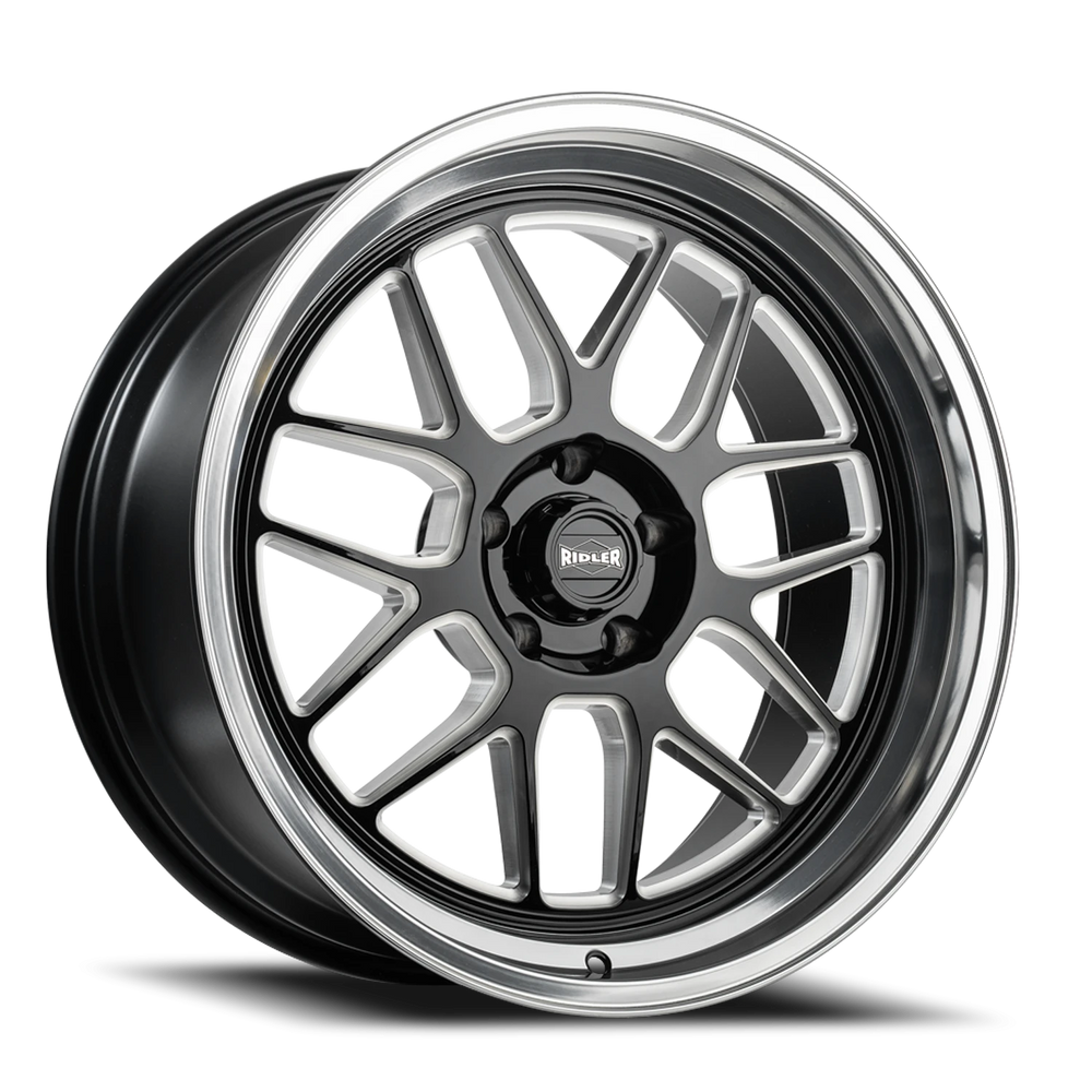 RIDLER 611 611 GLOSS BLACK/MILLED WITH DIAMOND CUT LIP 18X9.5 5-120.65 0MM 83.82MM