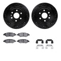 R1 E- Line Series Brake Rotor - D/S - Black w/ Ceramic Pads Hdw Fits Cadillac SRX