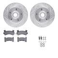 R1 Concepts Silver Drilled Slotted Rotors with 5000 Oep Brake Pads Hdw Fits Buick Regal