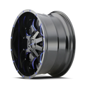 MAYHEM WARRIOR 8015 GLOSS BLACK MILLED PRISM BLUE 20X9 8-165.1 0MM 130.8MM
