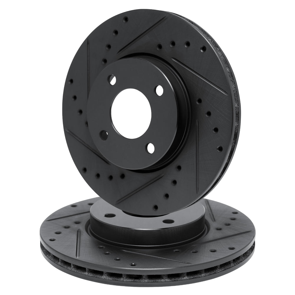 R1 Concepts Brake Rotor- D/S - Black Fits Mazda 2