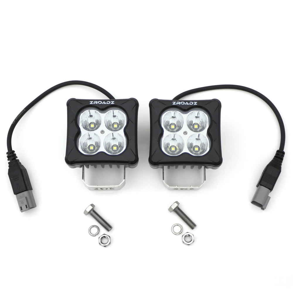 Ditch/Hood Light Bracket Mount Kit Includes (2) 3-inch ZROADZ G2 Series White LED Light Pods - Part # Z369441-KIT2