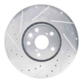 DFC 20-22 Ford Mustang Left Front Drilled & Slotted Silver Brake Rotor