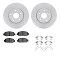 DFC 14-17 Honda Accord Front Drilled & Slotted Geoperformance Rotors 5000 Advanced Pads w/Hardware