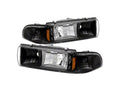 Xtune Chevy Caprice 91-96 / Impala 91-96 1Pc LED Crystal Headlights Black HD-ON-CCP91-1PC-LED-BK
