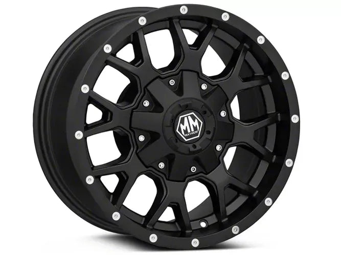 ~(48 lbs. 22X22X11)~ WARRIOR (8015) MATTE BLACK 20X10 6-135/6-139.7 -25MM 108MM