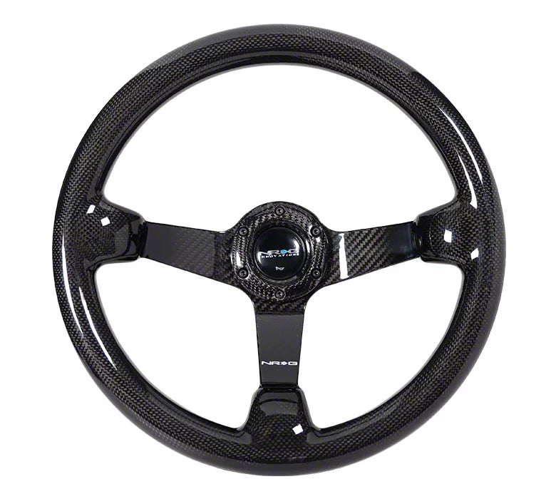 NRG Carbon Fiber Steeering Wheel (350mm) Deep Dish - Full Carbon