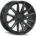 ~(38 lbs. 22X22X11)~ CROSSFIRE (8109) GLOSS BLACK MILLED 20X9.5 6-135 10MM 87.1MM