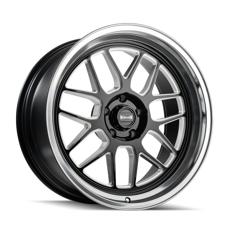 RIDLER 611 611 GLOSS BLACK/MILLED WITH DIAMOND CUT LIP 18X9.5 5-127 0MM 83.82MM