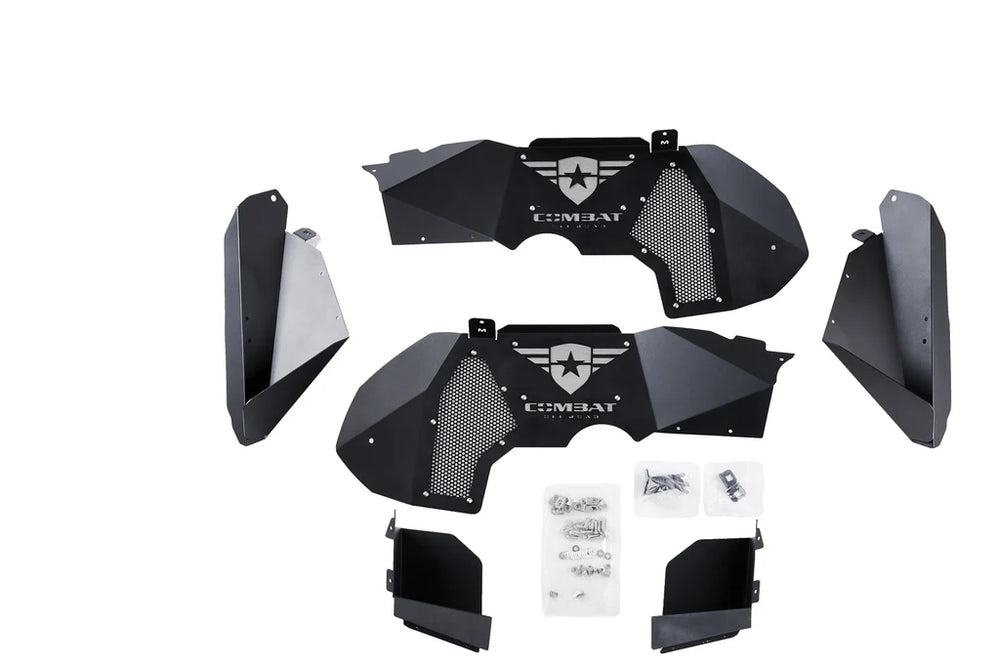 20C WRANGLER JT BATTLE READY ALUMINUM INNER FENDER KIT BLACK FRONT