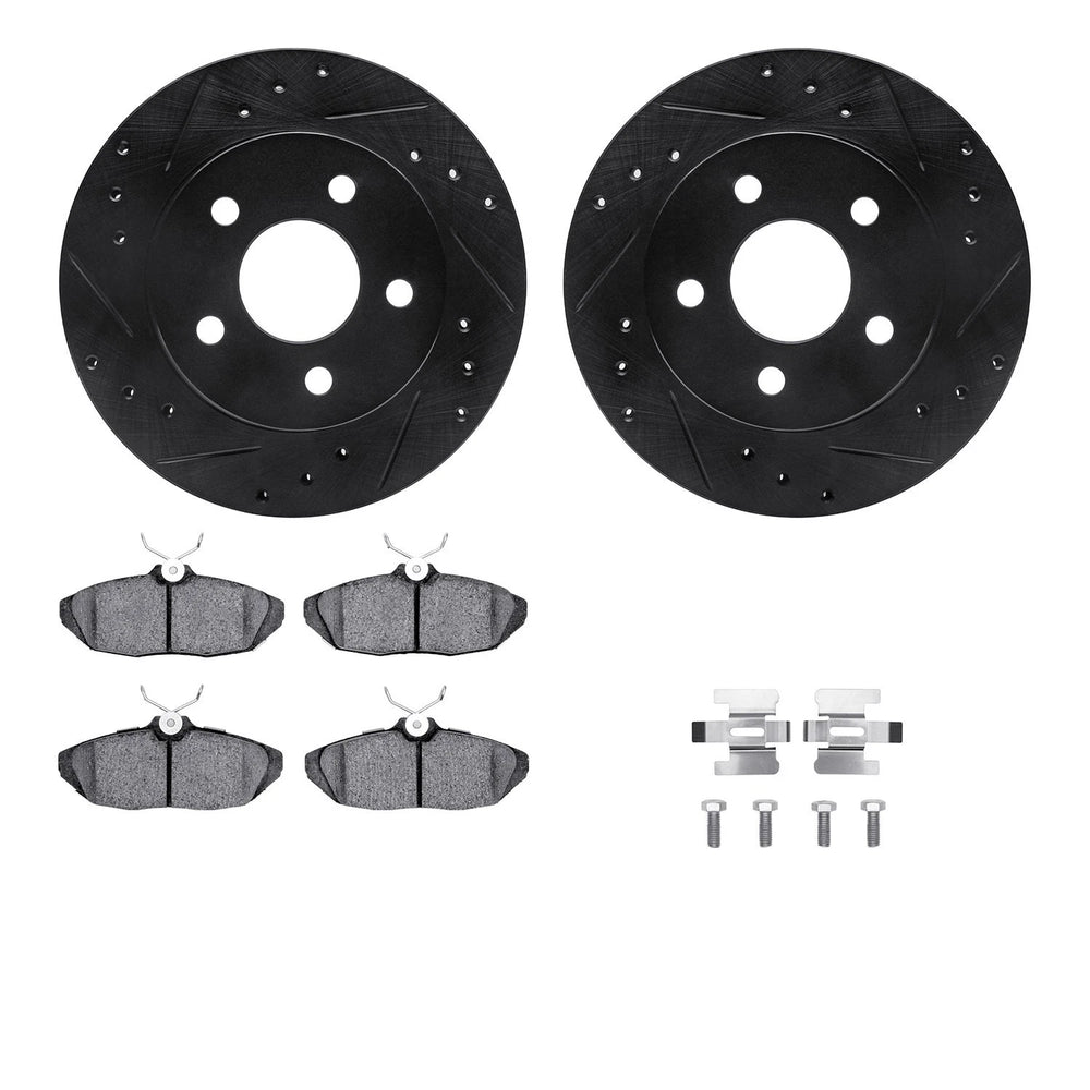 R1 E- Line Series Brake Rotor - D/S - Black w/ Ceramic Pads Hdw Fits Ford Thunderbird
