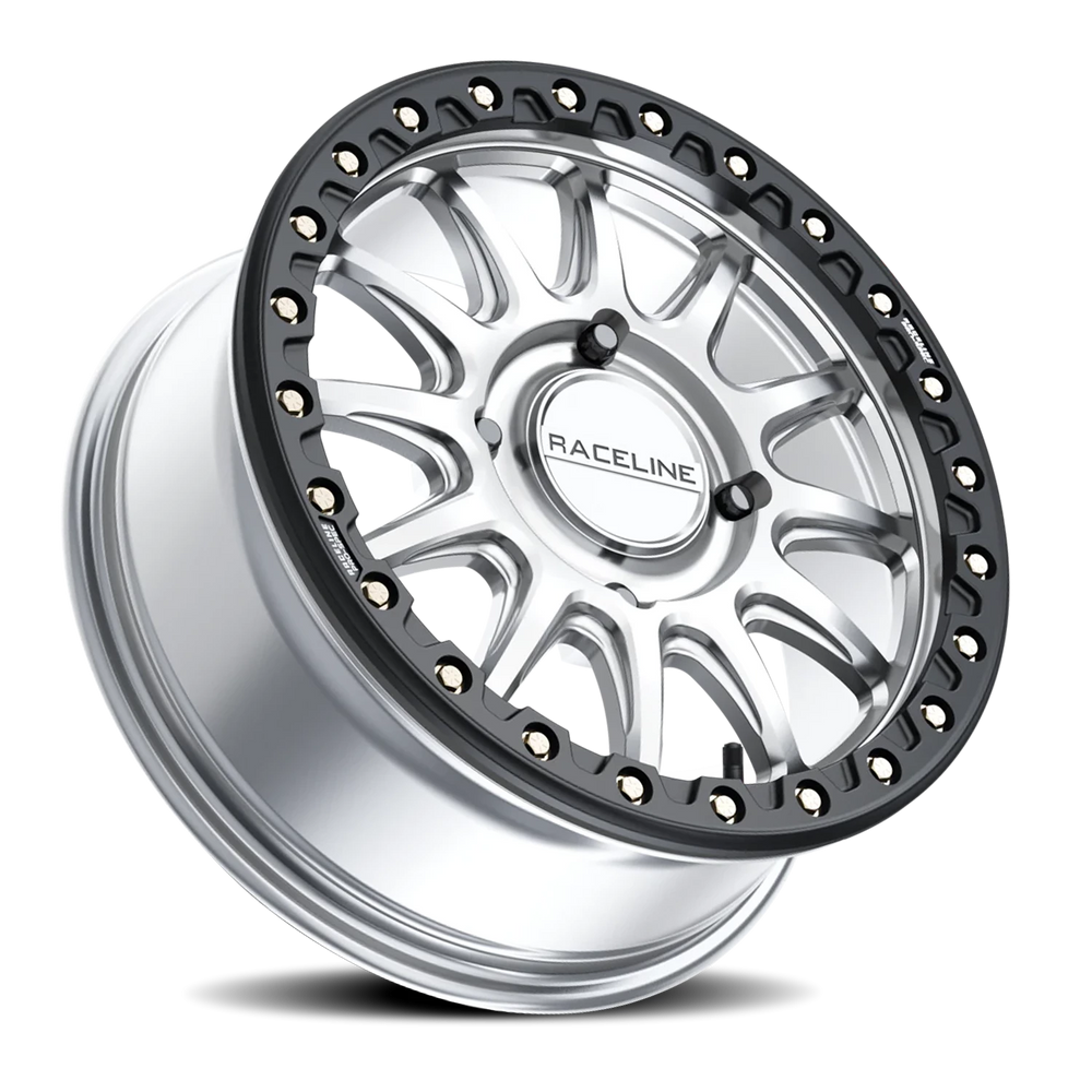 Raceline ALPHA HYPER SILVER W/ BLACK OUTER RING 15X7 4X137 10 - A14SB-5703710