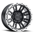 Aluminum Wheels 17x8 Compass 956BS Satin Black Silver Ring 30 Offset 5 on 110 Bolt Pattern 72.62 Bore Raceline