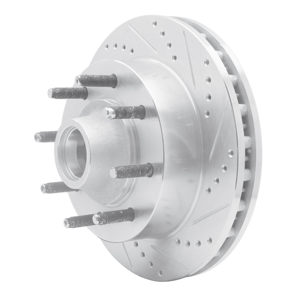 R1 Concepts Brake Rotor Drilled and Slotted Silver Fits Ford Excursion
