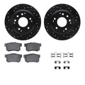 R1 E- Line Series Brake Rotor - D/S - Black w/ Ceramic Pads Hdw Fits Acura Legend