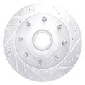 DFC 99-02 Ford F-350 Super Duty 2WD Front Right Drilled & Slotted Silver Brake Rotor