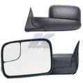 9802 DODGE RAM 1500/2500/3500 PAIR MANUAL OE MIRROR BLACK TOWING PKG FLIP OUT HEAD W/ BLIND SPOT