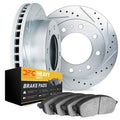 DFC 85-97 Dodge D150 Front Rotors with 5000 Advanced Brake Pads w/Hardware