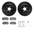 R1 07-17 Acura ZDX Rear Drilled & Slotted Black Brake Rotor Set w/Optimum OE Pads and Hardware