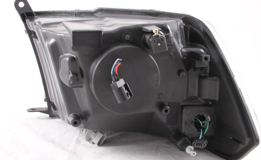 9498 MUSTANG HEADLIGHTS 1 PC BLACK CLEAR PROJECTOR W/CCFL HALOS