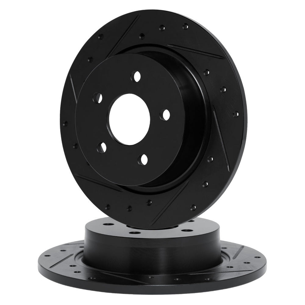 R1 Concepts Brake Rotor- D/S - Black Fits Audi A6