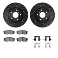 R1 E- Line Series Brake Rotor - D/S - Black w/ Ceramic Pads Hdw Fits INFINITI G35