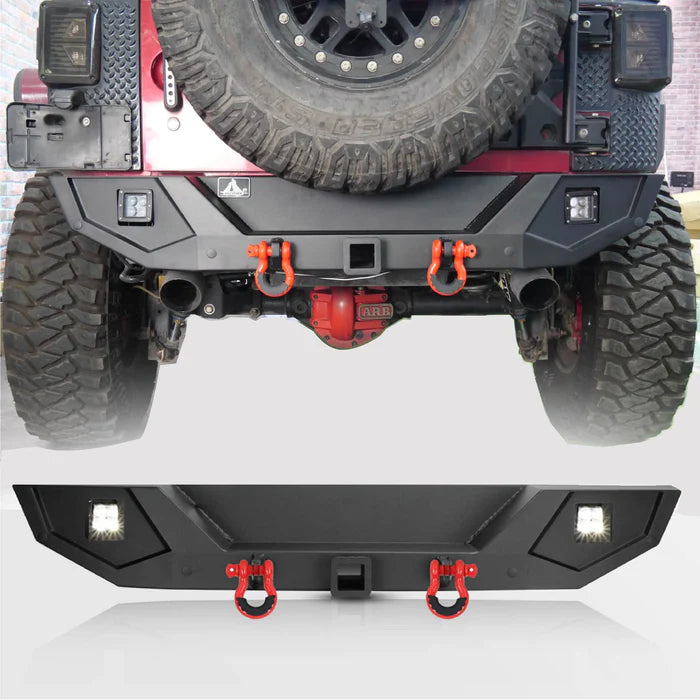 20072018 JEEP WRANGLER JK 2DR & UNLIMITED 4DR REAR BUMPER ; BLK; POWDER COATED;