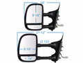 9904 FORD F250F550 SUPER DUTY PAIR POWER FOLDAWAY OE MIRROR BLACK EXTENDABLE TOWING DUAL GLASS