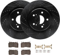 R1 20-22 Ford Mustang Right Front Drilled & Slotted Black Brake Rotor