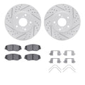 R1 16-21 Honda Civic Front Drill/Slot Carbon Coated Rotor Set w/Optimum Pads