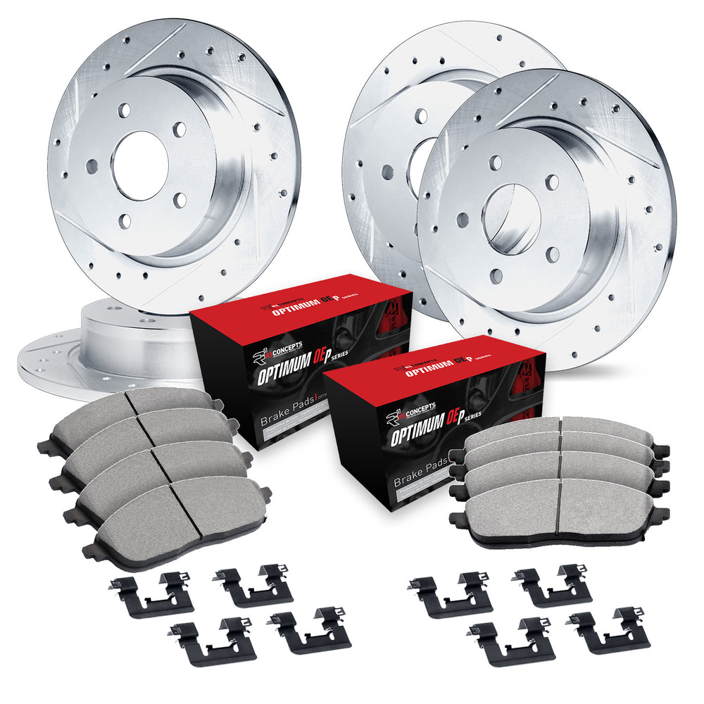 R1 Concepts Brake Rotor- Blank with Optimum Oe Pads Hdw Fits Volvo 242