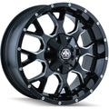 MAYHEM WARRIOR 8015 BLACK MILLED SPOKES 20X9 8-165.1 18MM 124.1MM