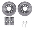 R1 E- Line Series Brake Rotor - D/S - Silver w/ Ceramic Pads Hdw Fits BMW 2.8