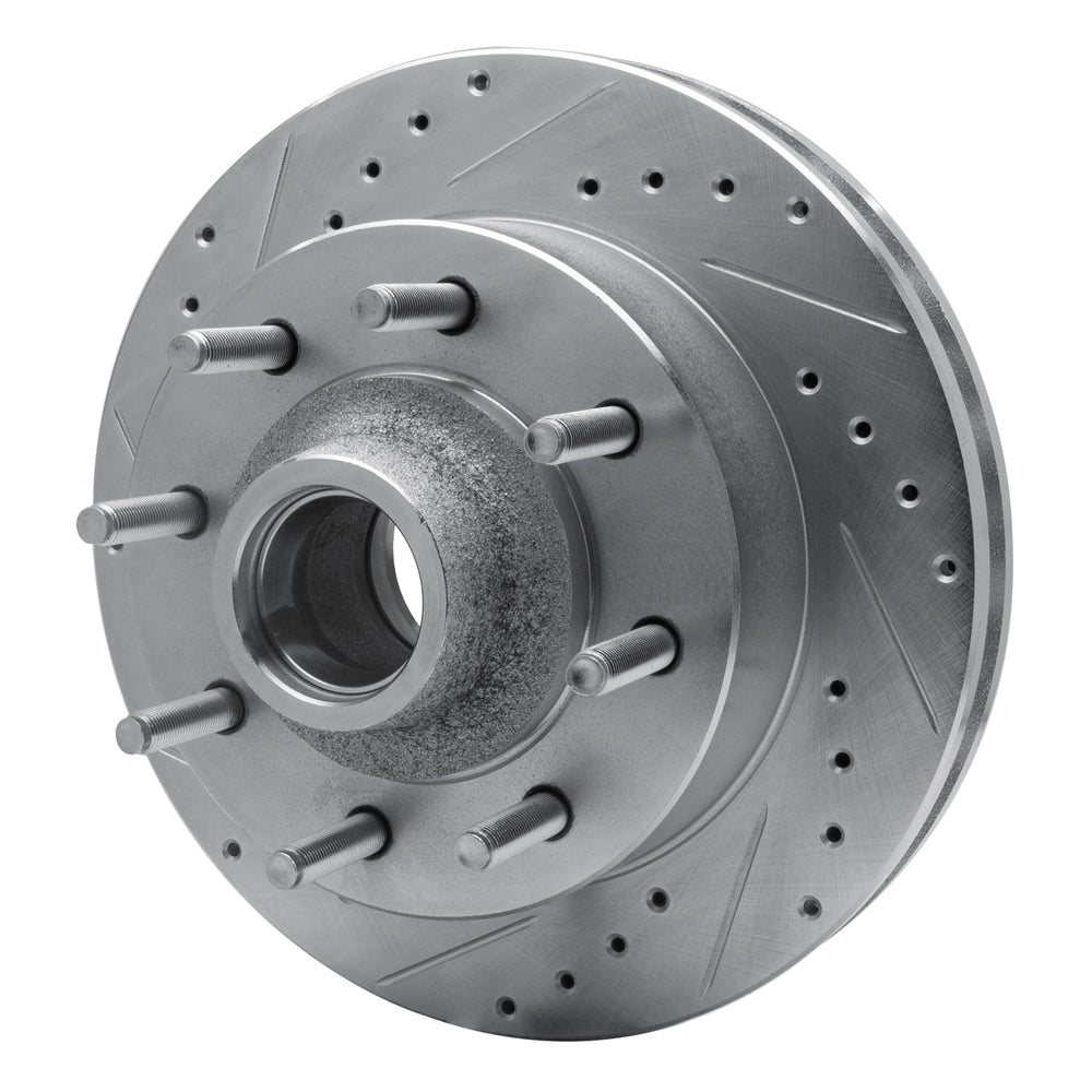 R1 Concepts Brake Rotor Drilled and Slotted Silver Fits Ford Excursion