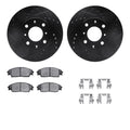 R1 E- Line Series Brake Rotor - D/S - Black w/ Ceramic Pads Hdw Fits Honda Civic