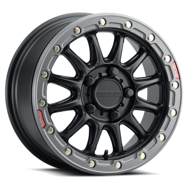 Raceline Wheels ALPHA GUNMETAL W RED RING 15X10 5X114.3 25