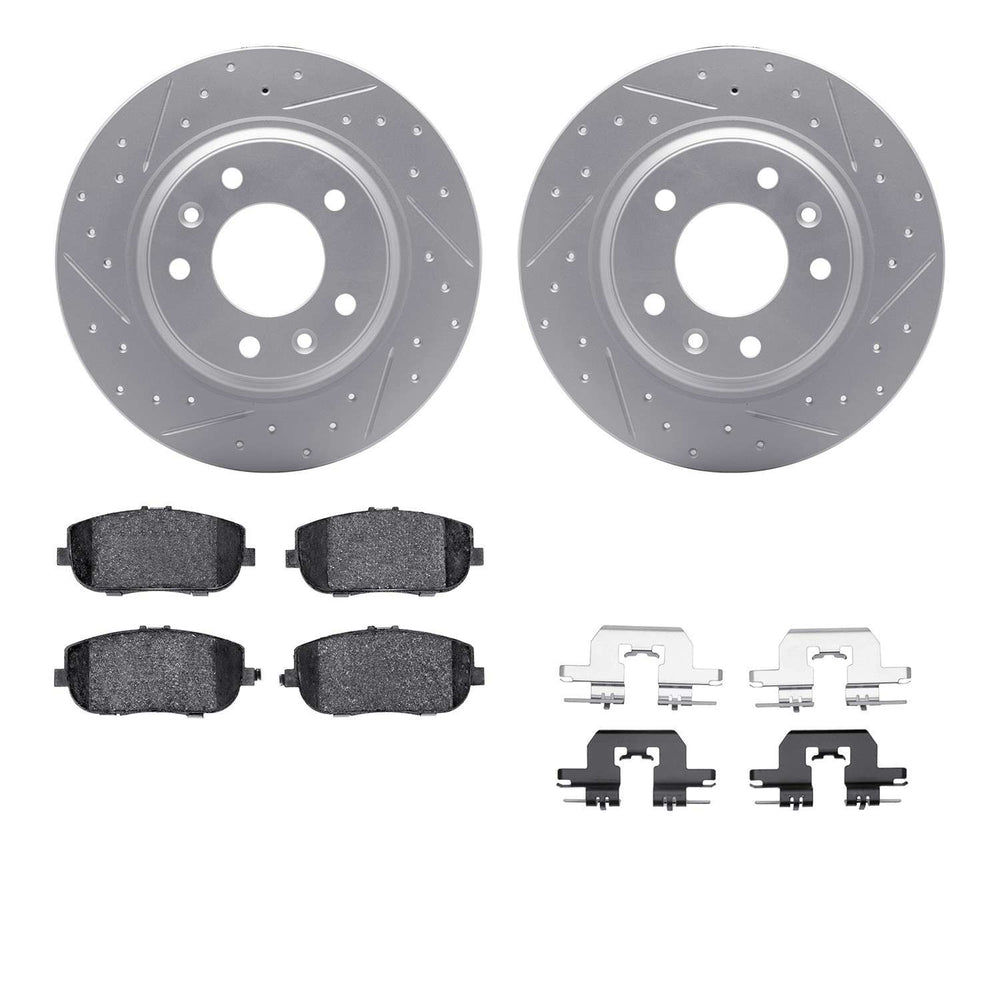 DFC 06-15 Mazda MX-5 Miata Rear Drill/Slot Geoperformance Rotors 5000 Advanced Brake Pads w/Hardware