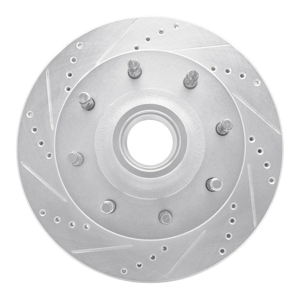 R1 Concepts Brake Rotor Drilled and Slotted Silver Fits Ford F-250
