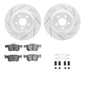 DFC 15-24 Ford Edge Rear Drilled & Slotted Geoperformance Rotors 5000 Advanced Brake Pads w/Hardware