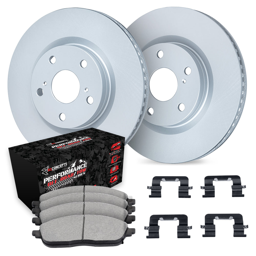 R1 Concepts Carbon Series Brake Rotors - Perf Off-Road/Tow Pads - Hdw Fits Jeep Grand