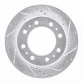 R1 Concepts Brake Rotor Drilled and Slotted Silver Fits Dodge Ram