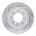 R1 Concepts Brake Rotor Drilled and Slotted Silver Fits Dodge Ram