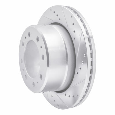 R1 Concepts Brake Rotor Drilled and Slotted Silver Fits Dodge Ram