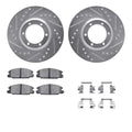 R1 Concepts Silver Drilled Slotted Rotors with 5000 Oep Brake Pads Hdw Fits Isuzu Trooper