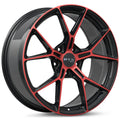 RS01 20X9 5X114.3 ET35 CB73.1 GLOSS BLACK MACHINED RED