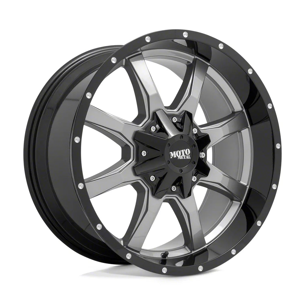 MO970 20x9 5x127.00/5x139.70 GLOSS GREY CENTER W/ GLOSS BLACK LIP (0 mm)