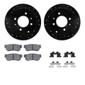 R1 E- Line Series Brake Rotor - D/S - Black w/ Ceramic Pads Hdw Fits Hyundai Sonata